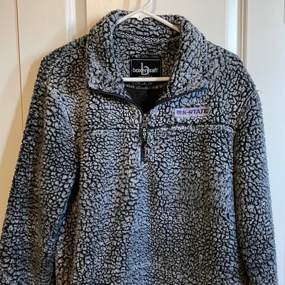 boxercraft Jackets & Blazers - Fuzzy K-State quarter zip, size large!